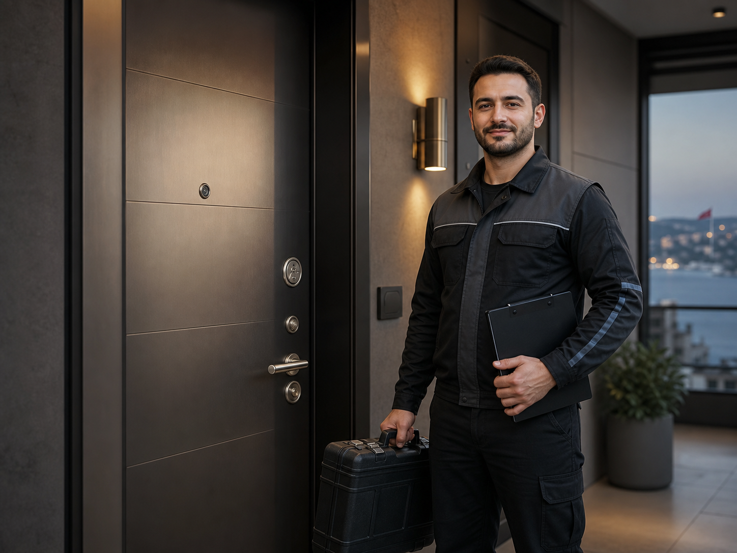Beykoz'da güvenli kapı kontrolü için gelen profesyonel çilingir teknisyeni